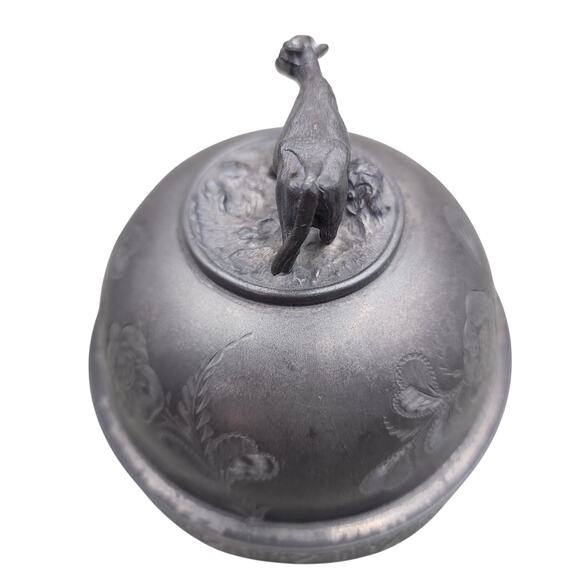 Antique Meriden Britannia Co Silver Plated Butter Dish Victorian Floral 3.5"h - Picture 3 of 9